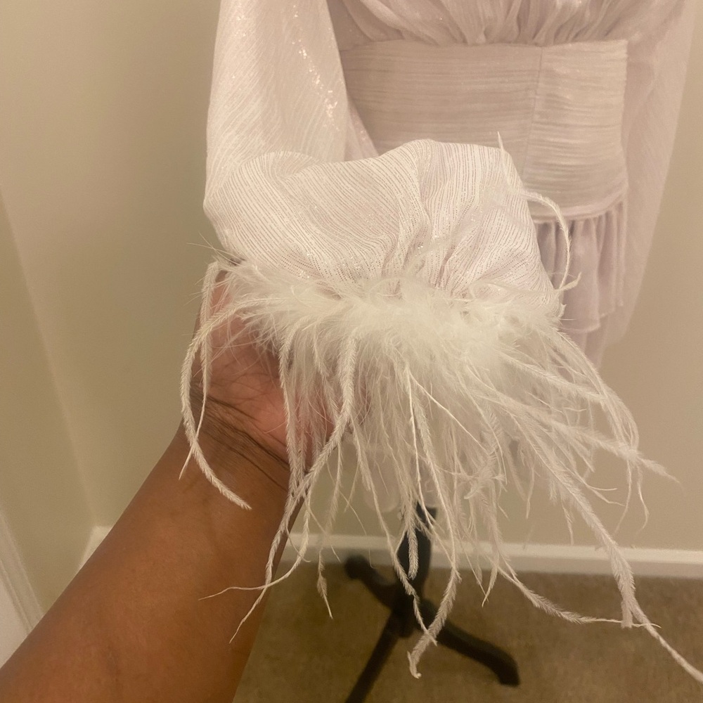 WHIT Sheer White Dress with Elegant Details - Picture 3 of 5
